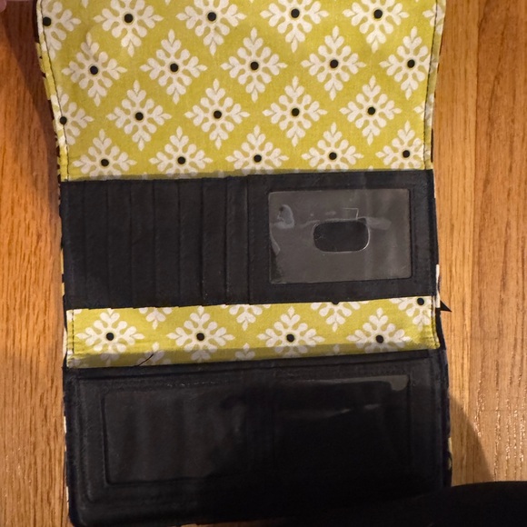 Vera Bradley Black and Yellow Floral Wallet - Picture 2 of 4